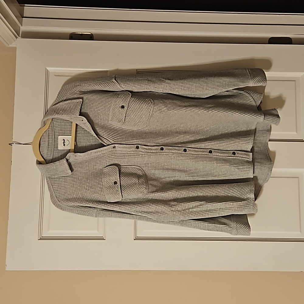 Gray Aerie Waffle Shacket